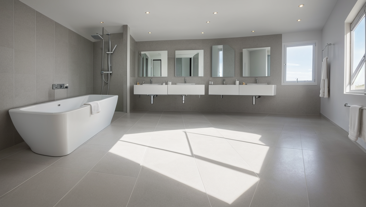 Baño moderno con suelo radiante