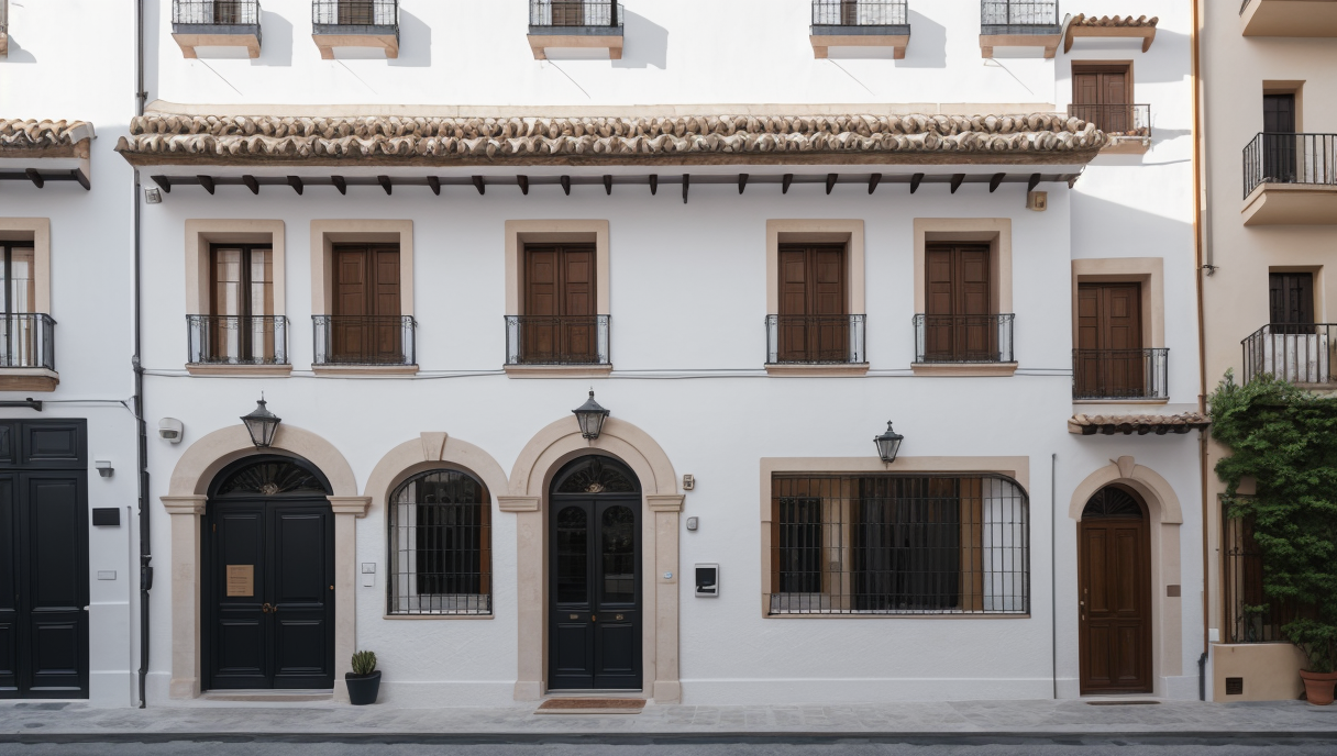 Una fachada renovada con nueva pintura y elementos de diseño modernos