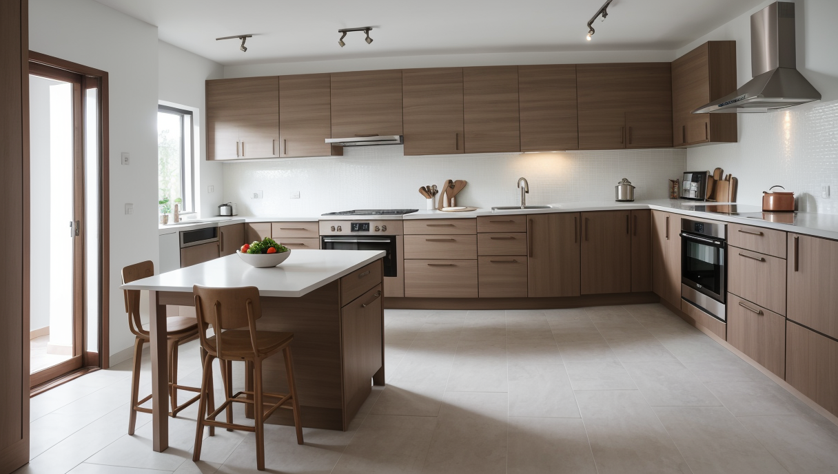 Renovación de cocina con amplio espacio de almacenamiento